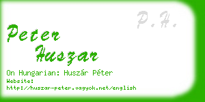 peter huszar business card