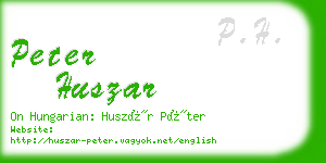 peter huszar business card